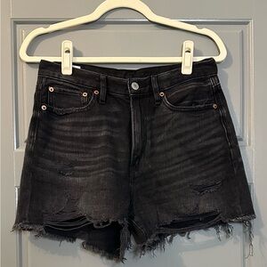 American Eagle Outfitters Black Distressed Jean Shorts